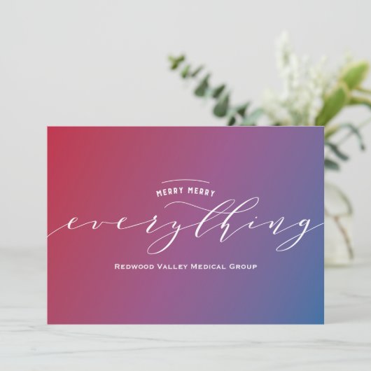 Kleurrijke Kerstkaart met Gradiënt (Staand voorkant)