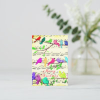 Kleurrijke Kerstkaart met Muzikale Vogels Lied