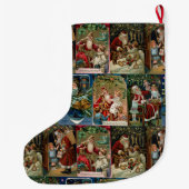 Kleurrijke  kerstkledij grote kerstsok (Achterkant)