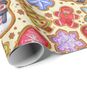 Kleurrijke kerstkoekjes cadeaupapier (Rol Hoek)