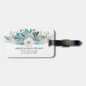 Kleurrijke Kerstkrans Bagagelabel (Achterkant horizontaal)