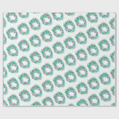 Kleurrijke Kerstkrans Cadeaupapier (Vlak)