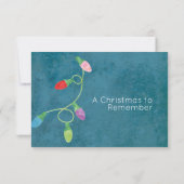 Kleurrijke kerstlichten op blauwe bruiloft (Achterkant)