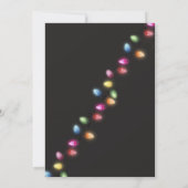 Kleurrijke Kerstlichtjes Kerstfeest Uitnodiging (Achterkant)