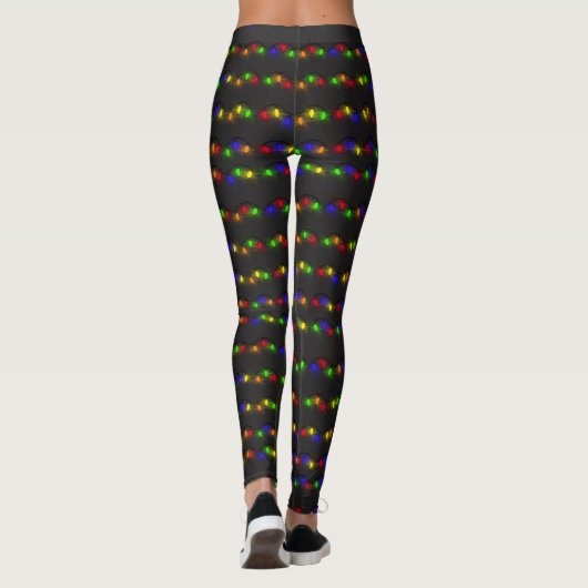 Kleurrijke kerstlichtstring leggings (Achterkant)