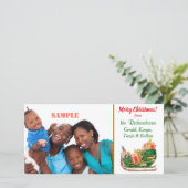 Kleurrijke Kerstman slee Feestdagenkaart (Staand voorkant)