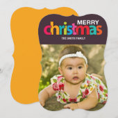 Kleurrijke Kerstmis Feestdagenkaart (Voorkant / Achterkant)