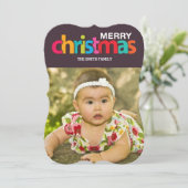 Kleurrijke Kerstmis Feestdagenkaart (Staand voorkant)