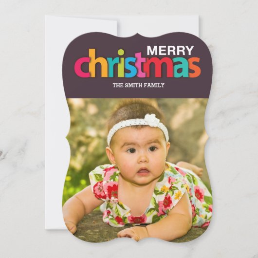 Kleurrijke Kerstmis Feestdagenkaart (Voorkant)