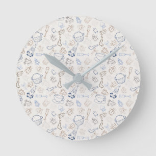 Kleurrijke kerstmis Gingerbrood Man en santa Ronde Klok