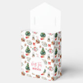 Kleurrijke Kerstmis Symbolen Patroon Aangepaste Te Bedankdoosjes (Geopend)