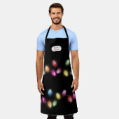 Kleurrijke Kerstmislichten Monogram Schort (Gedragen)