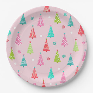 Kleurrijke Kerstplaten Papieren Bordje