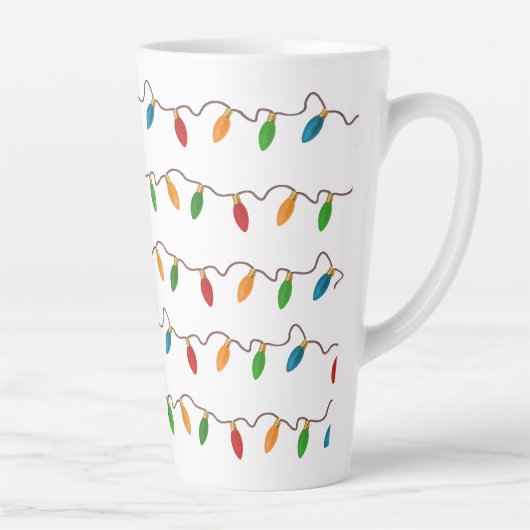 Kleurrijke kerstreeks van lichten latte mok (Rechts)