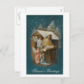 Kleurrijke  kerststal kaart (Voorkant / Achterkant)