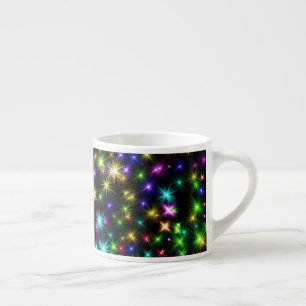 Kleurrijke Kerstster Stralen Patroon Espresso Kop