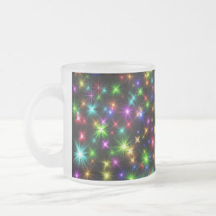 Kleurrijke Kerstster Stralen Patroon Matglas Koffiemok