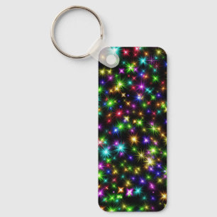 Kleurrijke Kerstster Stralen Patroon Sleutelhanger