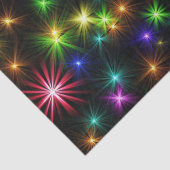 Kleurrijke Kerstster Stralen Patroon Tissuepapier (Detail)
