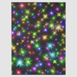 Kleurrijke Kerstster Stralen Patroon Tissuepapier
