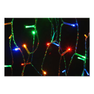 Kleurrijke kerstverlichting foto afdruk