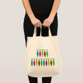 Kleurrijke kerstverlichting lettertype tote bag (Voorkant (product))