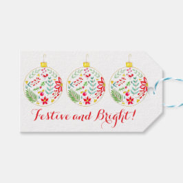 Kleurrijke Kerstversiering Cadeaulabel