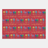 Kleurrijke kerstversiering inpakpapier vel (Voorkant 2)