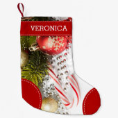 Kleurrijke kerstversiering kleine kerstsok (Voorkant)