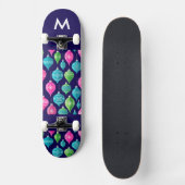 Kleurrijke kerstversiering met monogram skateboard (Voorkant)