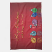 Kleurrijke kerstversiering theedoek (Verticaal)