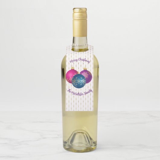 Kleurrijke kerstversieringen flessenhanger (Op fles)