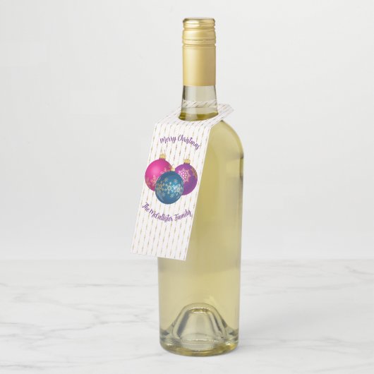 Kleurrijke kerstversieringen flessenhanger (Schuin)