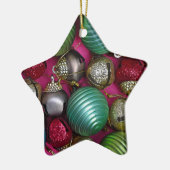 Kleurrijke kerstversieringen keramisch ornament (Links)
