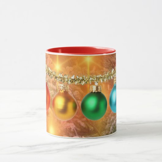 Kleurrijke kerstversieringen mok (Midden)