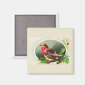 Kleurrijke kerstvogel  Magnet Magneet (Voorkant / Achterkant)