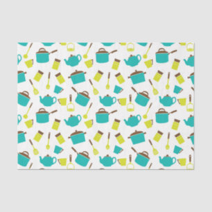 Kleurrijke keukengerei, decoupage tissuepapier