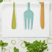 Kleurrijke keukengerei uit de middelste eeuw theedoek (Gevouwen)