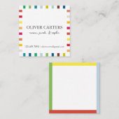 Kleurrijke Key Limoen Square gepersonaliseerd Vierkante Visitekaartje (Voorkant / Achterkant)