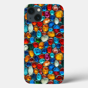 Kleurrijke kiezelsteenstructuur voor een stijlvoll iPhone 13 hoesje