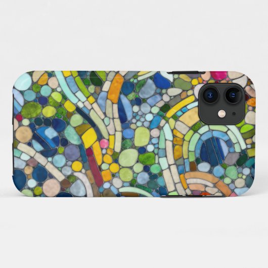 Kleurrijke kiezelstenen mozaïek kunst Case-Mate iPhone case (Achterkant (horizontaal))