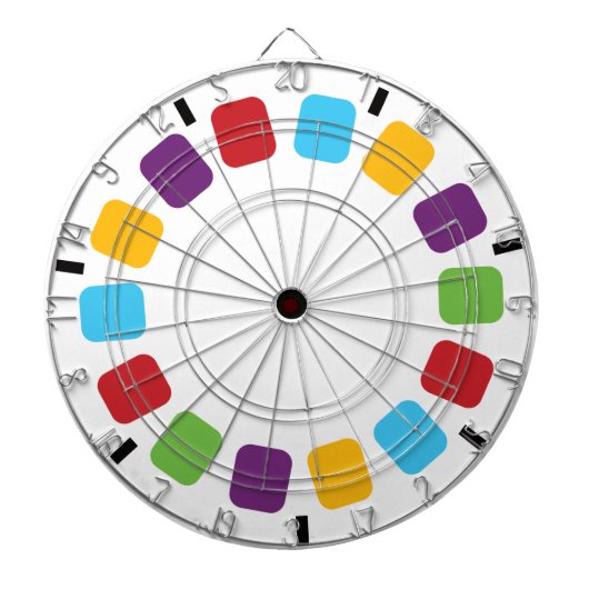 Kleurrijke kijkmeester Reel Retro Modern Dartbord (Voorkant)