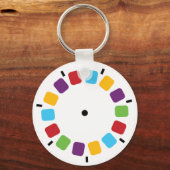 Kleurrijke kijkmeester Reel Retro Modern Sleutelhanger (Voorkant)