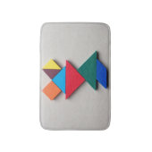 Kleurrijke kikker Tangram Badmat (Voorkant Verticaal)