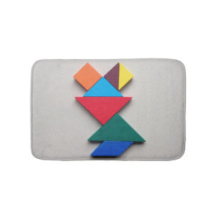 Kleurrijke kikker Tangram Badmat