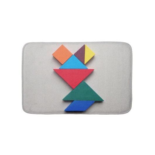 Kleurrijke kikker Tangram Badmat (Voorkant)