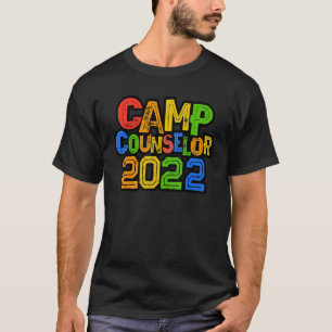 Kleurrijke Kinder Camp Counselor 2022 Summer Teach T-shirt