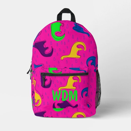Kleurrijke Kinder Dinosaurus Custom Monogram BackP Bedrukte Rugzak (Voorkant)