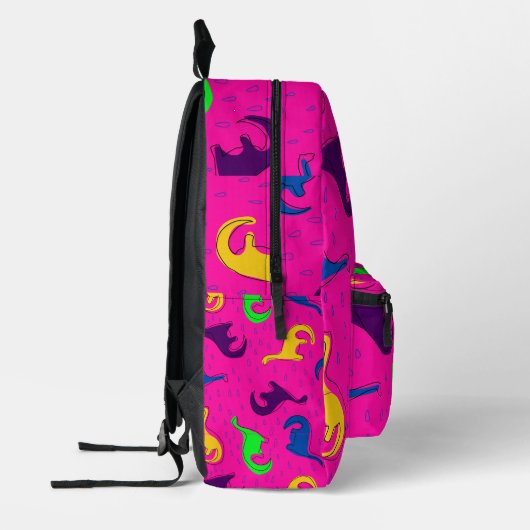 Kleurrijke Kinder Dinosaurus Custom Monogram BackP Bedrukte Rugzak (Links)