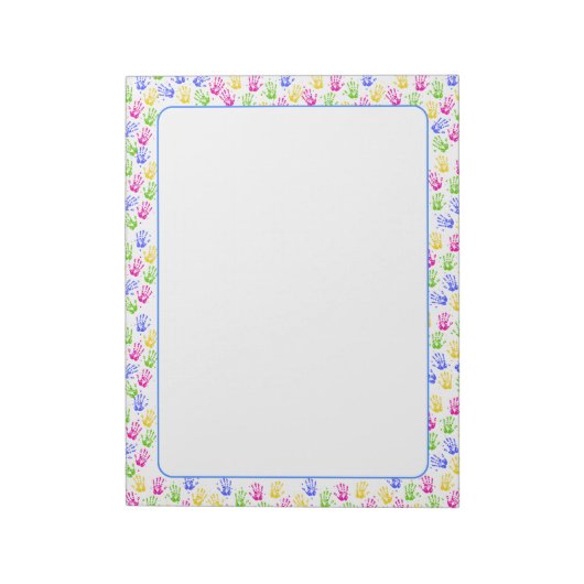 Kleurrijke Kinder handafdruk Notitieblok (Gedraaid)